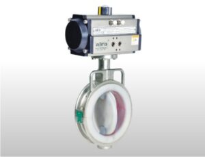 Pneumatic Rotary Actuator FEP / PFA Lined Butterfly Valve